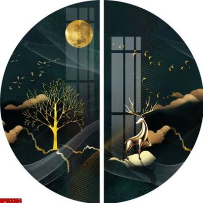 File tranh file tranh bộ decor in treo tường tráng gương OPIC3354 (bản gốc) treo tường