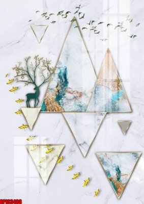 Tải file tranh gốc file tranh bộ decor in treo tường tráng gương OPIC3408 chất lượng cao