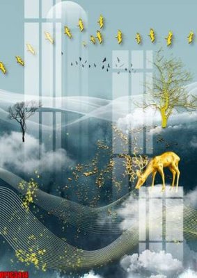 File tranh file tranh bộ decor in treo tường tráng gương OPIC3414 (bản gốc) treo phòng ăn