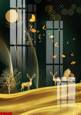 File gốc file tranh bộ decor in treo tường tráng gương OPIC3428 (in lụa) trang trí tường