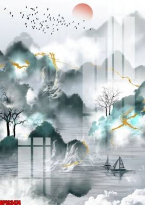 File tranh gốc file tranh bộ decor in treo tường tráng gương OPIC3474 (sắc nét từng chi tiết)