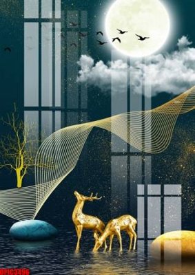 Download file gốc file tranh bộ decor in treo tường tráng gương OPIC3496 (dùng cho in ấn)