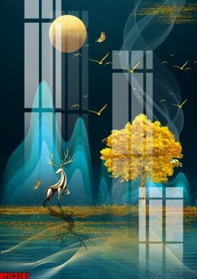 Ảnh gốc file tranh bộ decor in treo tường tráng gương OPIC3501 (nét căng) in mica