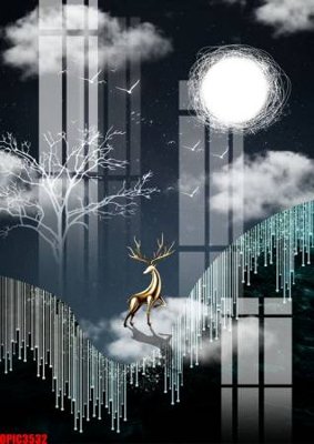 File tranh gốc PSD file tranh bộ decor in treo tường tráng gương OPIC3532 còn nguyên layer