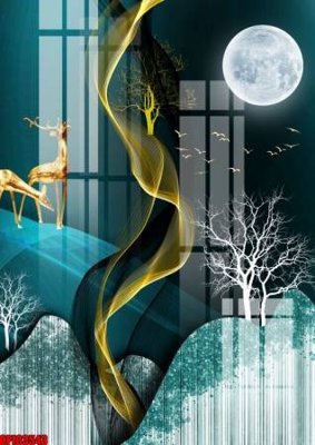 Tải file file tranh bộ decor in treo tường tráng gương OPIC3543 (ảnh gốc) in gạch 3D