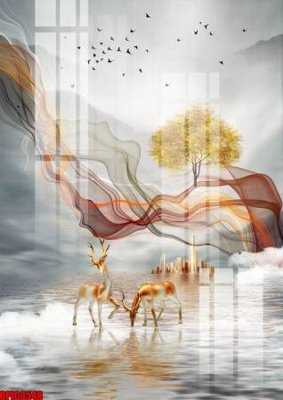 File gốc file tranh bộ decor in treo tường tráng gương OPIC3548 (in mica) trang trí