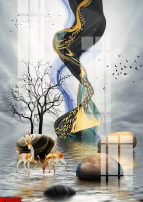 Tải file file tranh bộ decor in treo tường tráng gương OPIC3552 (gốc) làm file thiết kế