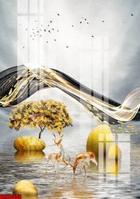 Tải file file tranh bộ decor in treo tường tráng gương OPIC3555 (gốc) in trên mọi chất liệu