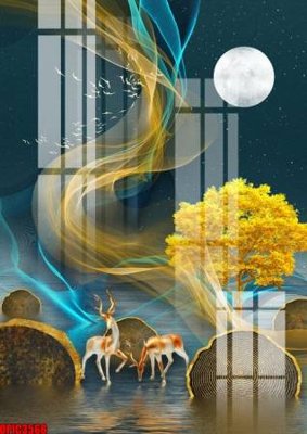 Download file gốc file tranh bộ decor in treo tường tráng gương OPIC3568 (độ nét cao)