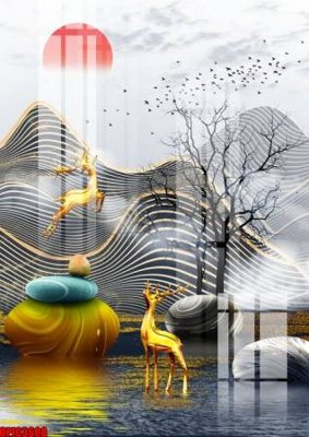 Tải file file tranh bộ decor in treo tường tráng gương OPIC3608 (gốc) làm tranh treo tường