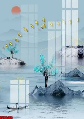 File gốc file tranh bộ decor in treo tường tráng gương OPIC3662 (PSD/TIFF) độ phân giải cao