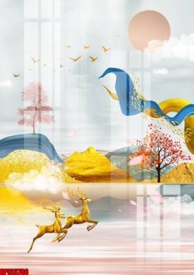 File PSD file tranh bộ decor in treo tường tráng gương OPIC3708 (gốc) cho designer