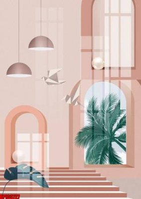 File PSD file tranh bộ decor in treo tường tráng gương OPIC3727 (bản gốc) đã tách nền