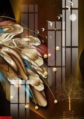 File gốc file tranh bộ decor in treo tường tráng gương OPIC3745 (in lụa) trang trí tường