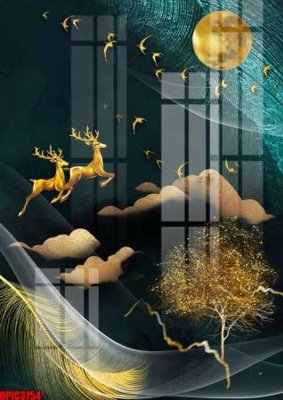 Mua file tranh gốc file tranh bộ decor in treo tường tráng gương OPIC3754 tại Filetranh.com