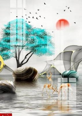 File ảnh file tranh bộ decor in treo tường tráng gương OPIC3765 (gốc) in quảng cáo ngoài trời