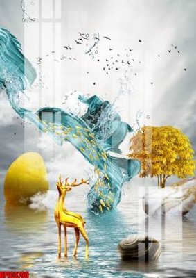 Tải file file tranh bộ decor in treo tường tráng gương OPIC3790 (ảnh gốc) độ phân giải 300dpi