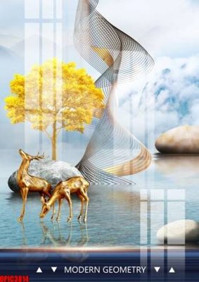 File PSD file tranh bộ decor in treo tường tráng gương OPIC3814 (bản gốc) cho nhà in