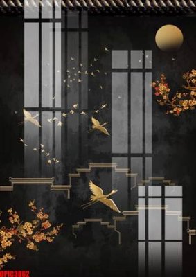 File tranh PSD file tranh bộ decor in treo tường tráng gương OPIC3862 chất lượng cao