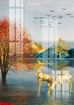 Tải file file tranh bộ decor in treo tường tráng gương OPIC3870 (gốc) in nhanh