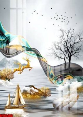 File gốc file tranh bộ decor in treo tường tráng gương OPIC3900 (in lụa) trang trí tường