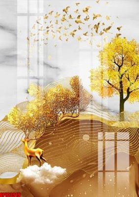 File gốc file tranh bộ decor in treo tường tráng gương OPIC3919 (PNG) không nền chất lượng