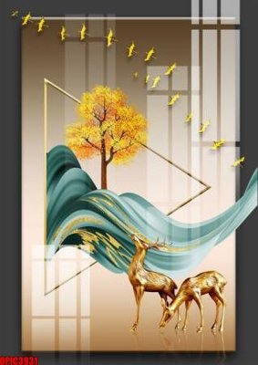 File tranh quảng cáo file tranh bộ decor in treo tường tráng gương OPIC3931 (file gốc) chuyên nghiệp