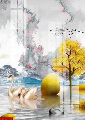 File in ấn file tranh bộ decor in treo tường tráng gương OPIC3934 (bản gốc) từ file gốc