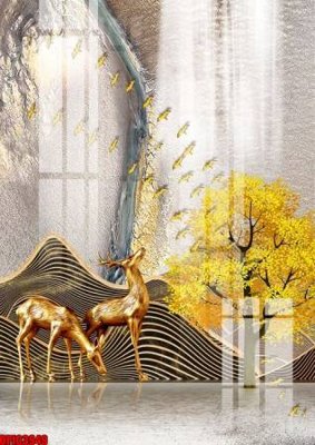 Download file gốc file tranh bộ decor in treo tường tráng gương OPIC3949 (in mica) 3D