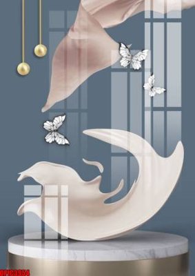 Tải file file tranh bộ decor in treo tường tráng gương OPIC3954 (ảnh gốc) in gạch 3D