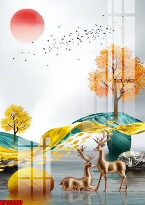 File tranh file tranh bộ decor in treo tường tráng gương OPIC3969 (bản gốc) treo quán cafe