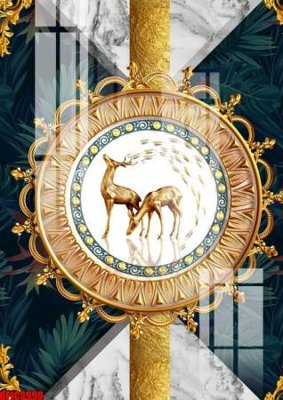 Tải file file tranh bộ decor in treo tường tráng gương OPIC3999 (gốc) chủ đề phong thủy