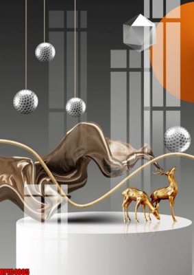 File in ấn file tranh bộ decor in treo tường tráng gương OPIC4005 (bản gốc) từ file gốc