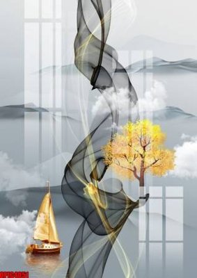 File tranh gốc file tranh bộ decor in treo tường tráng gương OPIC4051 (bản quyền) độc đáo