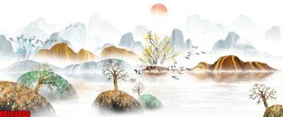 File in trần file tranh bộ decor in treo tường tráng gương OPIC4086 (file gốc) phong thủy