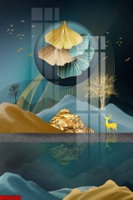 File gốc in tráng gương file tranh bộ decor in treo tường tráng gương OPIC4229 chi tiết