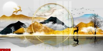 File gốc file tranh bộ decor in treo tường tráng gương OPIC4310 (in mica) cắt laser