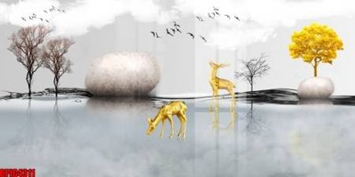 File tranh file tranh bộ decor in treo tường tráng gương OPIC4311 (bản gốc) in lụa 5D