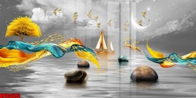 File PSD file tranh bộ decor in treo tường tráng gương OPIC4373 (gốc) cho designer