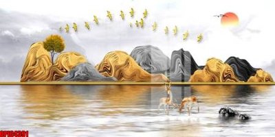 Ảnh gốc file in lụa file tranh bộ decor in treo tường tráng gương OPIC4391 chi tiết