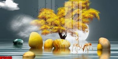 File gốc file tranh bộ decor in treo tường tráng gương OPIC4410 (thiết kế) cho in ấn