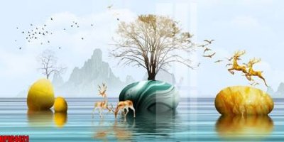 File tranh file tranh bộ decor in treo tường tráng gương OPIC4421 (bản gốc) in lụa dán tường