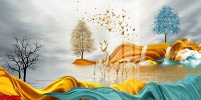 Ảnh gốc file in lụa file tranh bộ decor in treo tường tráng gương OPIC4521 chi tiết