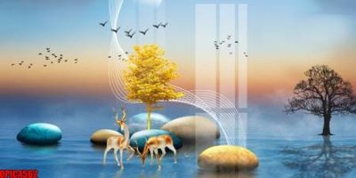 File gốc file tranh bộ decor in treo tường tráng gương OPIC4562 (chủ đề hiện đại) trang trí