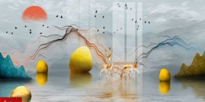 File tranh file tranh bộ decor in treo tường tráng gương OPIC4563 (gốc) chủ đề trẻ em