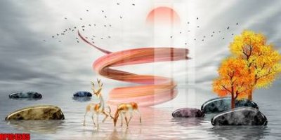 Download file file tranh bộ decor in treo tường tráng gương OPIC4585 (chất lượng in ấn)