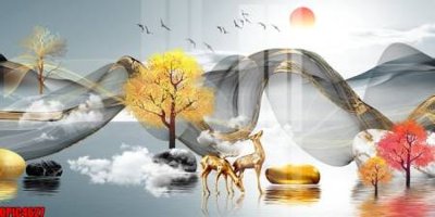 File gốc file tranh bộ decor in treo tường tráng gương OPIC4627 (in mica) cắt laser