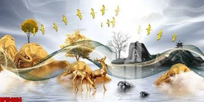 Cung cấp file tranh gốc file tranh bộ decor in treo tường tráng gương OPIC4634 độc quyền