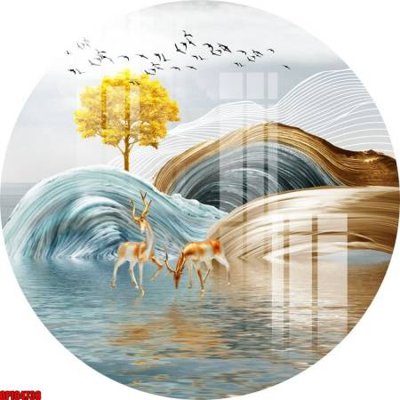 File gốc file tranh bộ decor in treo tường tráng gương OPIC4738 (in lụa) họa tiết 3D