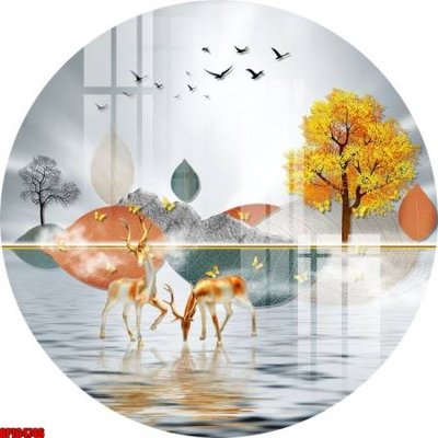 File in mica file tranh bộ decor in treo tường tráng gương OPIC4746 (bản gốc) làm vách ngăn